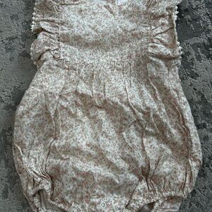 Jamie Kay Pink and Green Floral Bubble Romper